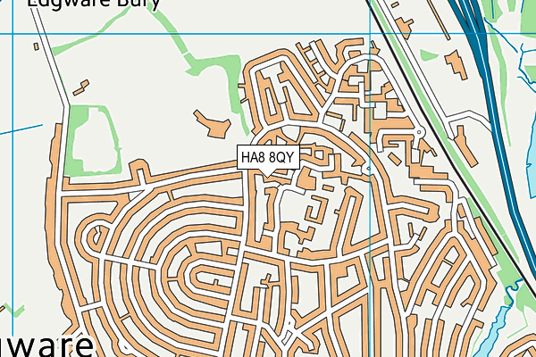 HA8 8QY map - OS VectorMap District (Ordnance Survey)