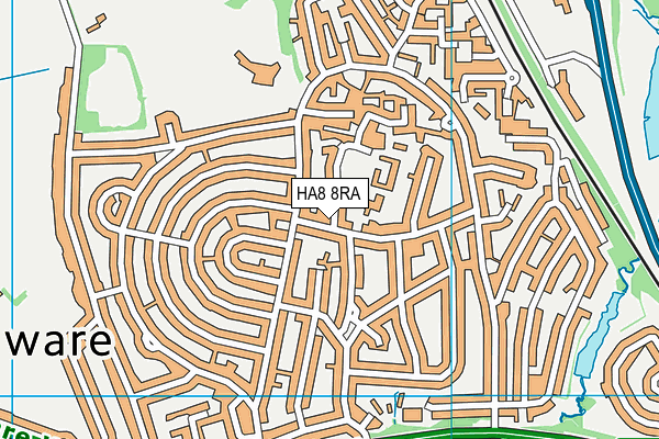 HA8 8RA map - OS VectorMap District (Ordnance Survey)