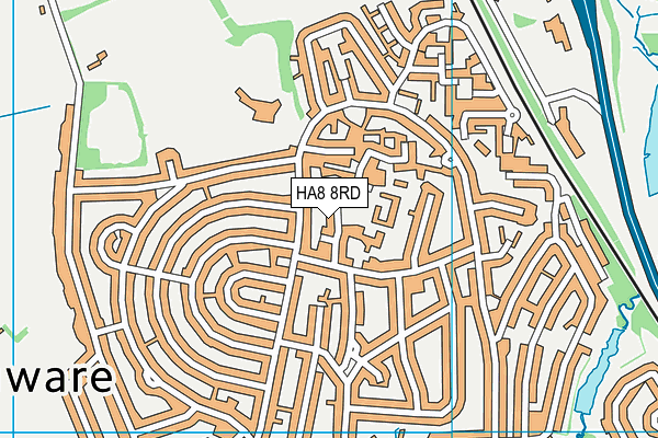 HA8 8RD map - OS VectorMap District (Ordnance Survey)