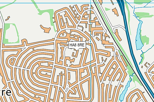 HA8 8RE map - OS VectorMap District (Ordnance Survey)