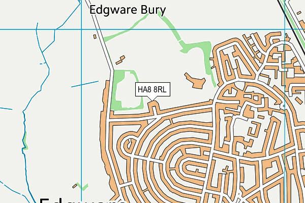 HA8 8RL map - OS VectorMap District (Ordnance Survey)