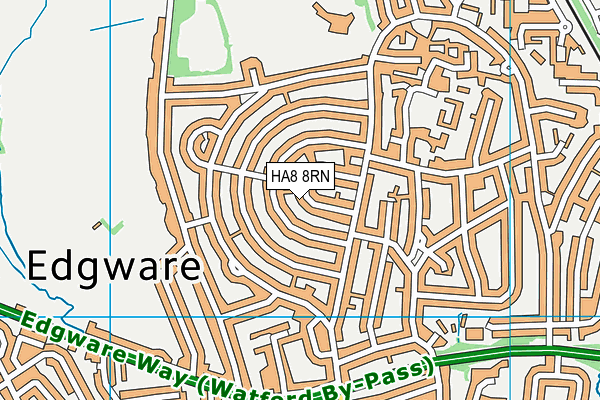 HA8 8RN map - OS VectorMap District (Ordnance Survey)
