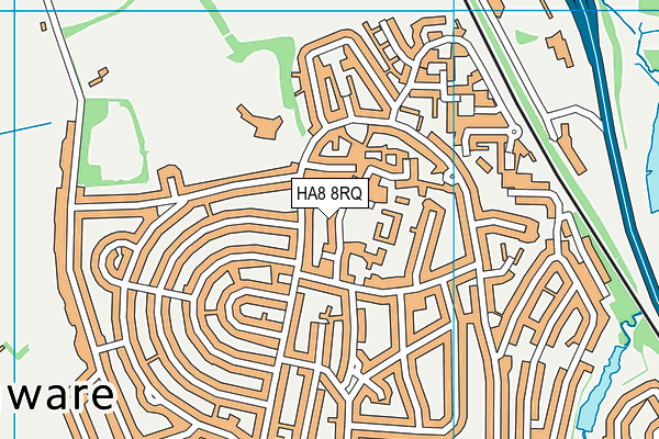 HA8 8RQ map - OS VectorMap District (Ordnance Survey)