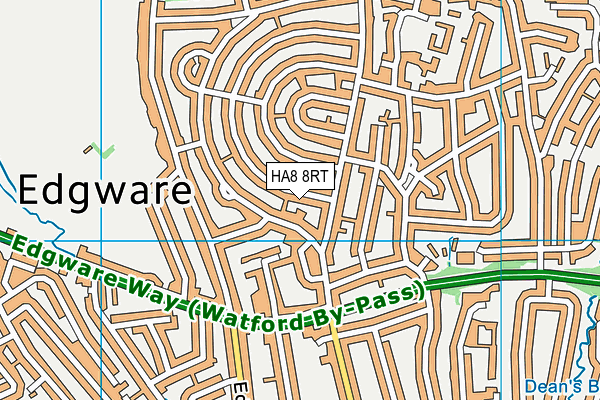 HA8 8RT map - OS VectorMap District (Ordnance Survey)