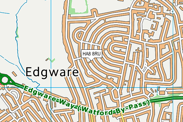 HA8 8RU map - OS VectorMap District (Ordnance Survey)