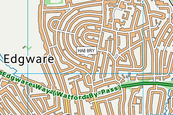 HA8 8RY map - OS VectorMap District (Ordnance Survey)