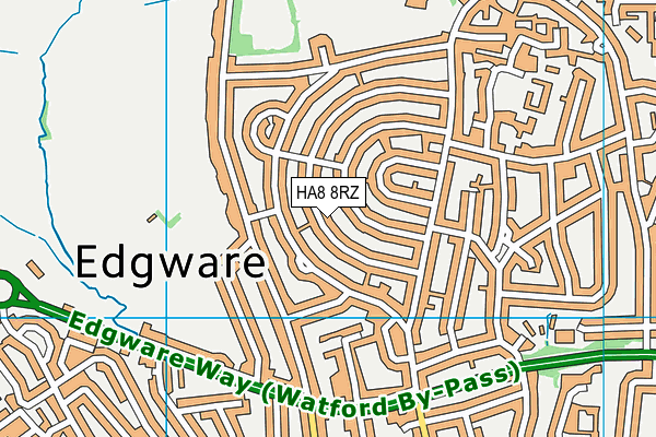 HA8 8RZ map - OS VectorMap District (Ordnance Survey)