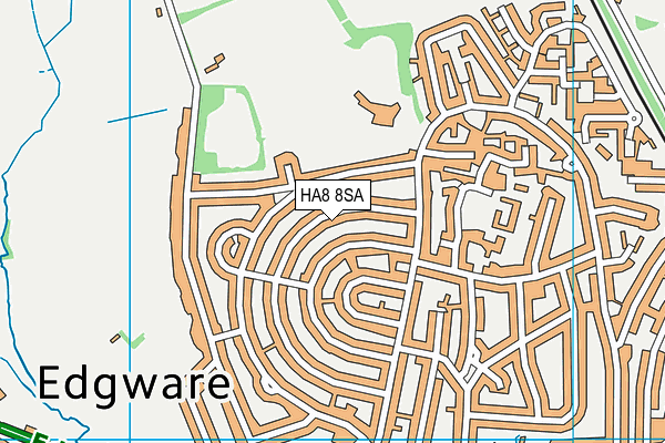 HA8 8SA map - OS VectorMap District (Ordnance Survey)