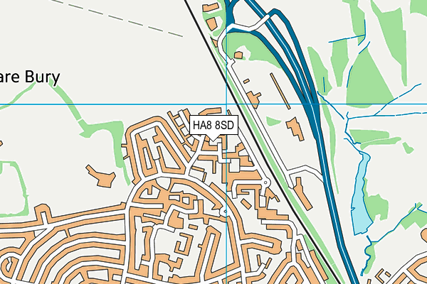 HA8 8SD map - OS VectorMap District (Ordnance Survey)