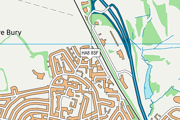 HA8 8SF map - OS VectorMap District (Ordnance Survey)