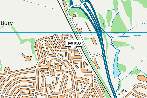 HA8 8SG map - OS VectorMap District (Ordnance Survey)