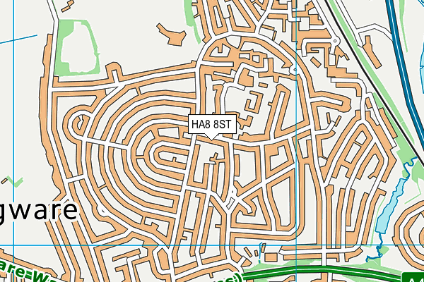 HA8 8ST map - OS VectorMap District (Ordnance Survey)