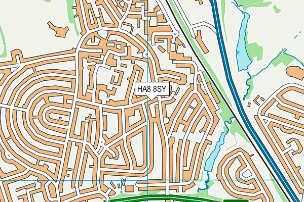 HA8 8SY map - OS VectorMap District (Ordnance Survey)