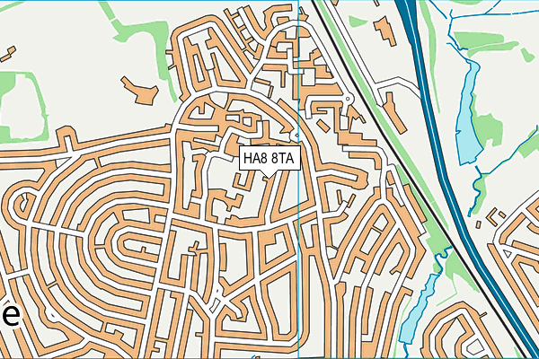 HA8 8TA map - OS VectorMap District (Ordnance Survey)