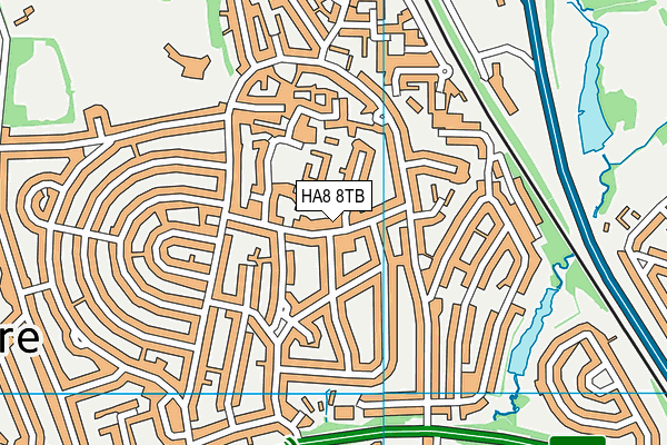 HA8 8TB map - OS VectorMap District (Ordnance Survey)
