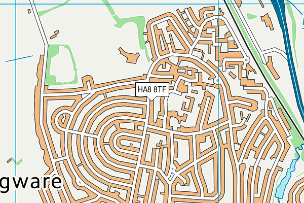 HA8 8TF map - OS VectorMap District (Ordnance Survey)