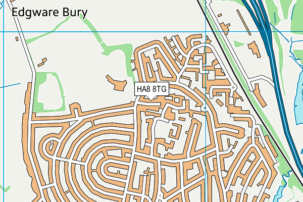 HA8 8TG map - OS VectorMap District (Ordnance Survey)