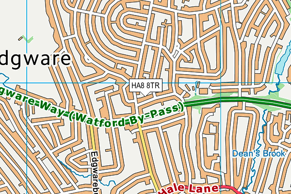 HA8 8TR map - OS VectorMap District (Ordnance Survey)