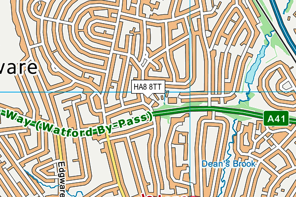 HA8 8TT map - OS VectorMap District (Ordnance Survey)