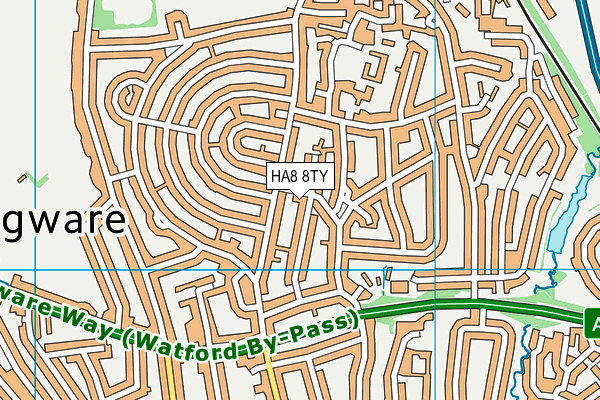 HA8 8TY map - OS VectorMap District (Ordnance Survey)