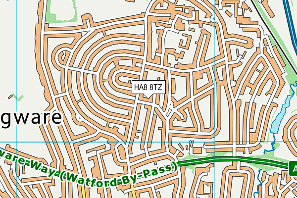 HA8 8TZ map - OS VectorMap District (Ordnance Survey)