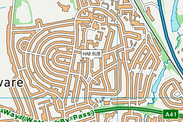 HA8 8UB map - OS VectorMap District (Ordnance Survey)