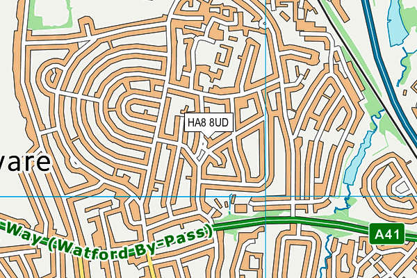 HA8 8UD map - OS VectorMap District (Ordnance Survey)