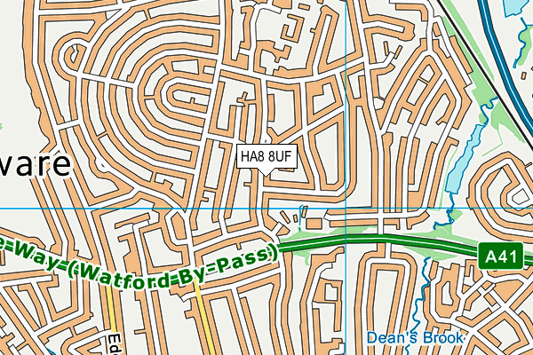 HA8 8UF map - OS VectorMap District (Ordnance Survey)