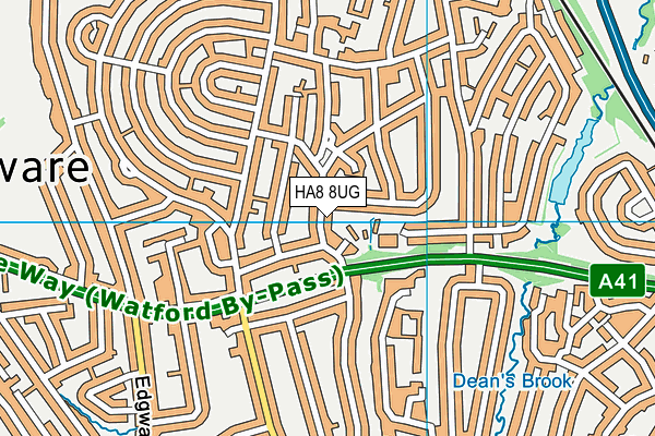 HA8 8UG map - OS VectorMap District (Ordnance Survey)