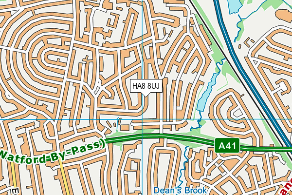 HA8 8UJ map - OS VectorMap District (Ordnance Survey)