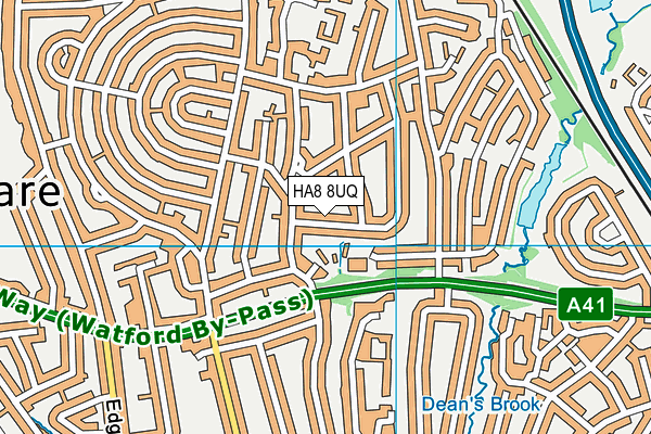 HA8 8UQ map - OS VectorMap District (Ordnance Survey)