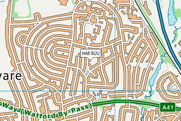 HA8 8UU map - OS VectorMap District (Ordnance Survey)