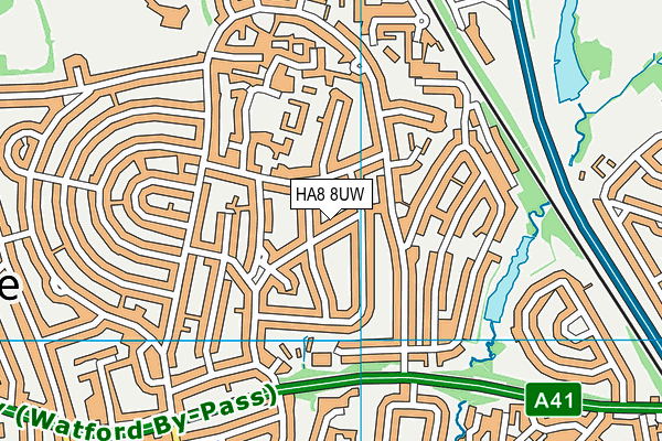 HA8 8UW map - OS VectorMap District (Ordnance Survey)