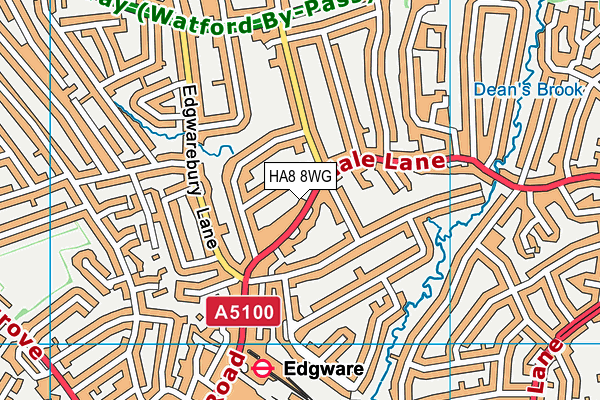 HA8 8WG map - OS VectorMap District (Ordnance Survey)