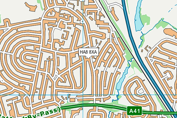 HA8 8XA map - OS VectorMap District (Ordnance Survey)