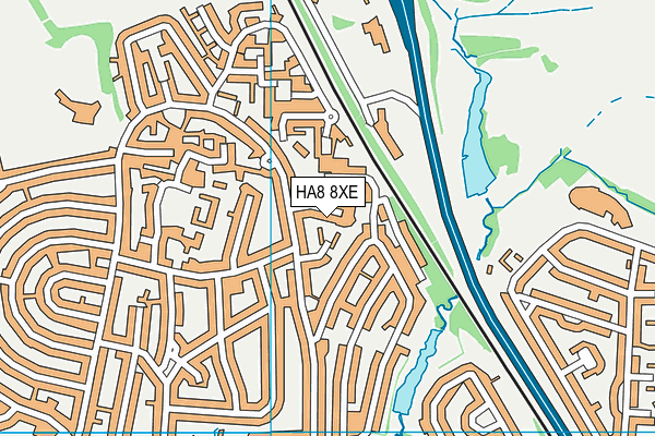 HA8 8XE map - OS VectorMap District (Ordnance Survey)