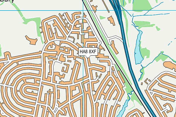 HA8 8XF map - OS VectorMap District (Ordnance Survey)