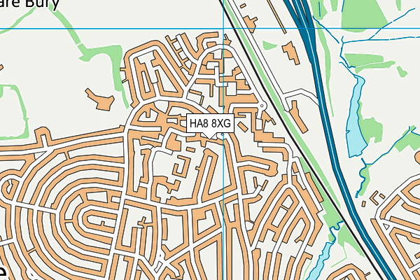 HA8 8XG map - OS VectorMap District (Ordnance Survey)