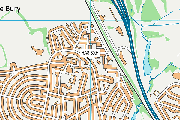 HA8 8XH map - OS VectorMap District (Ordnance Survey)