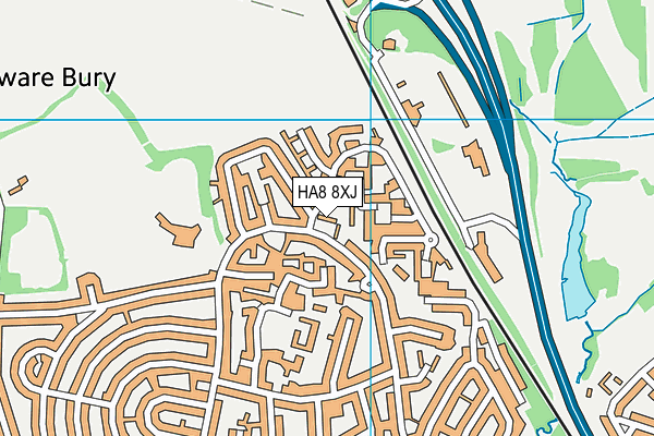 HA8 8XJ map - OS VectorMap District (Ordnance Survey)