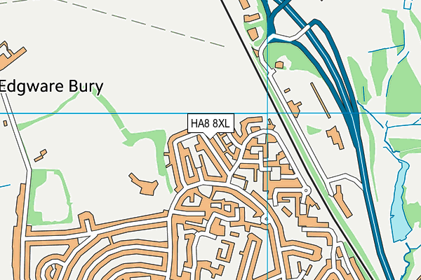 HA8 8XL map - OS VectorMap District (Ordnance Survey)