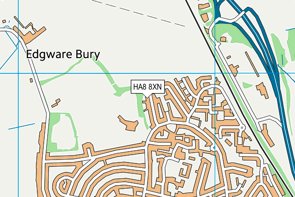 HA8 8XN map - OS VectorMap District (Ordnance Survey)