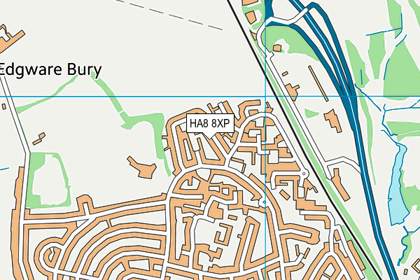 HA8 8XP map - OS VectorMap District (Ordnance Survey)