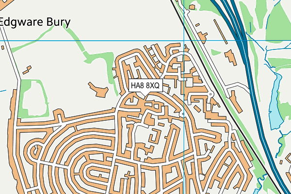 HA8 8XQ map - OS VectorMap District (Ordnance Survey)