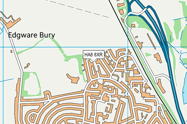 HA8 8XR map - OS VectorMap District (Ordnance Survey)