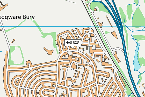 HA8 8XS map - OS VectorMap District (Ordnance Survey)