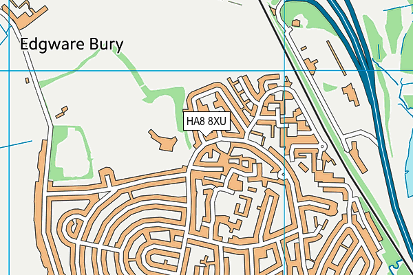 HA8 8XU map - OS VectorMap District (Ordnance Survey)