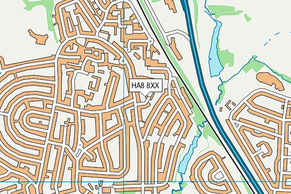 HA8 8XX map - OS VectorMap District (Ordnance Survey)