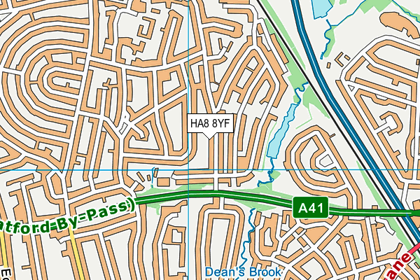 HA8 8YF map - OS VectorMap District (Ordnance Survey)