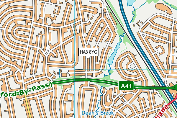 HA8 8YG map - OS VectorMap District (Ordnance Survey)